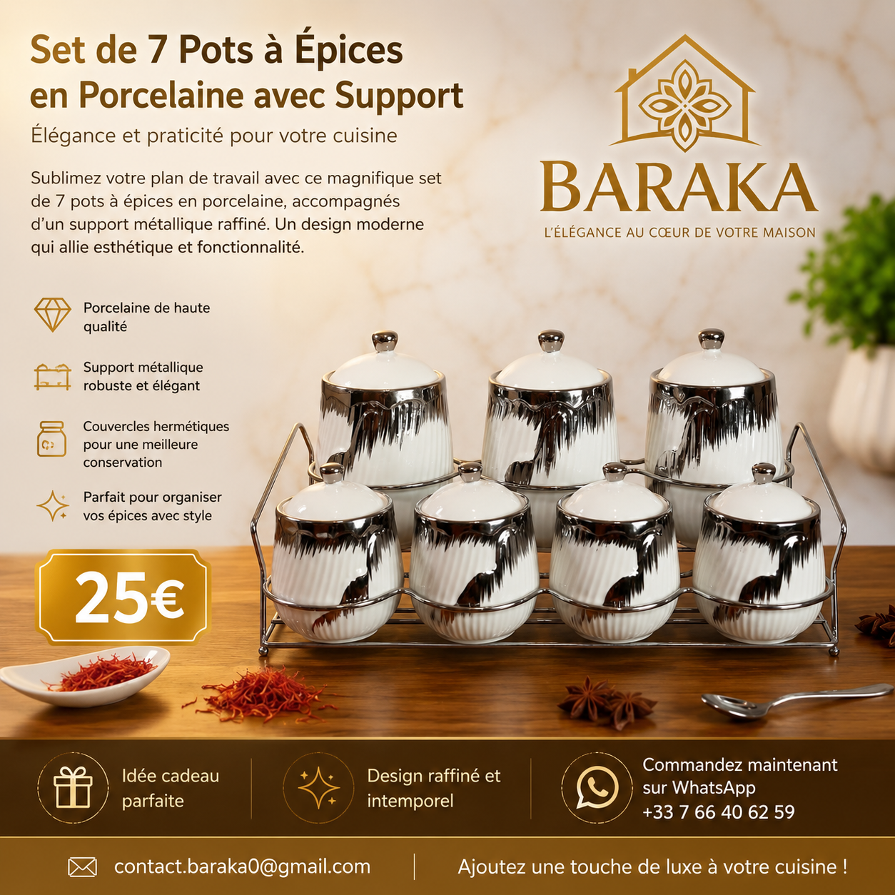 Set de 7 boites de rangement pour épices
